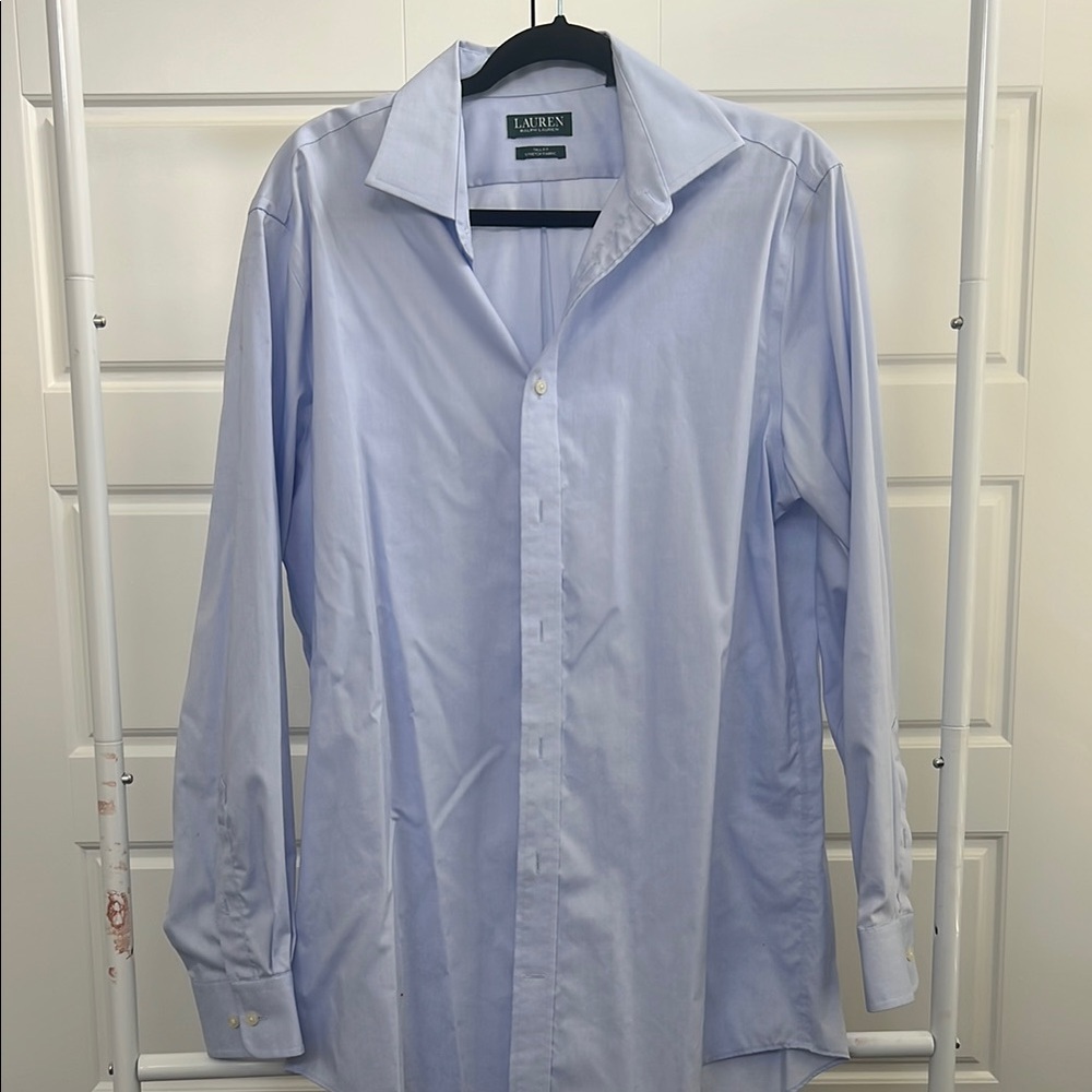Lauren Ralph Lauren Blue Dress Shirt Classic Cotton